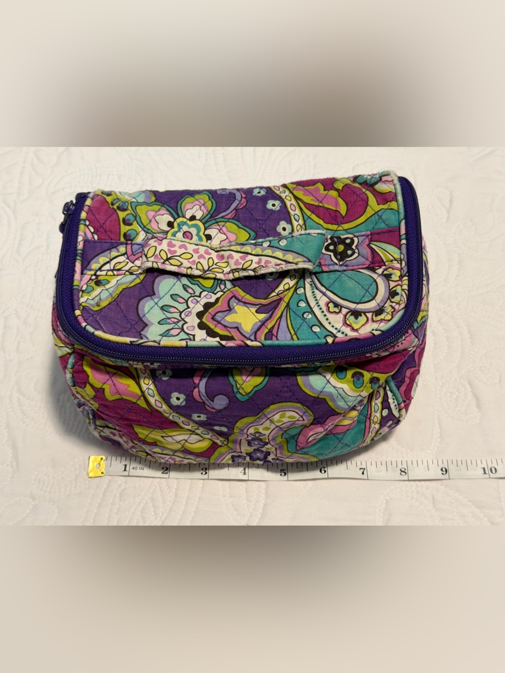 Vera Bradley Quilted Cosmetic Case – Purple Multi Floral